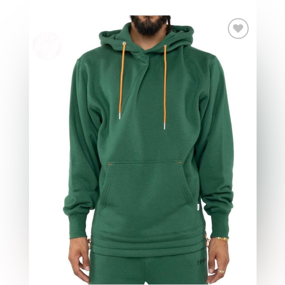 NWT. EPTM fleece hunter green hoodie grey Medium